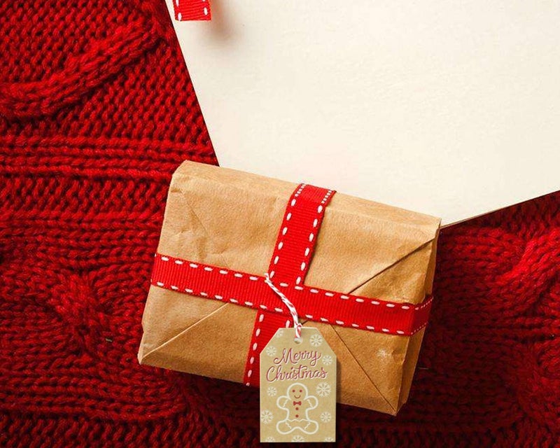 WesGen 100 Pack Brown Kraft Paper Christmas Gift Tagsï¼Œ Xmas Brown Kraft Gift Tags with Jute Twine Baker Twine for DIY Xmas Holiday Present Wrap Stamp and Label Package Name Card - Image 4